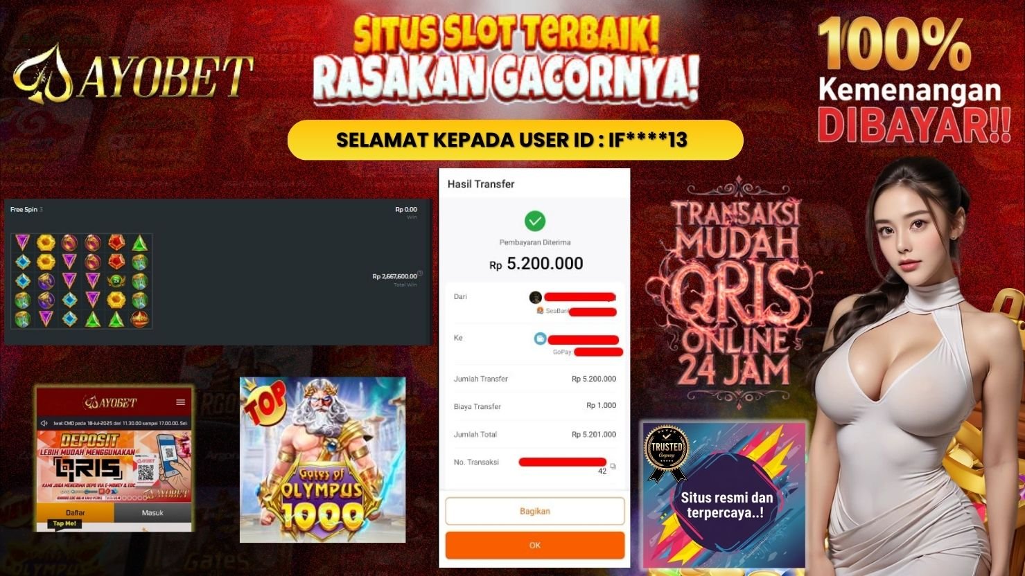 AYOBET JACKPOT SLOT GATES OF OLYMPUS 1000